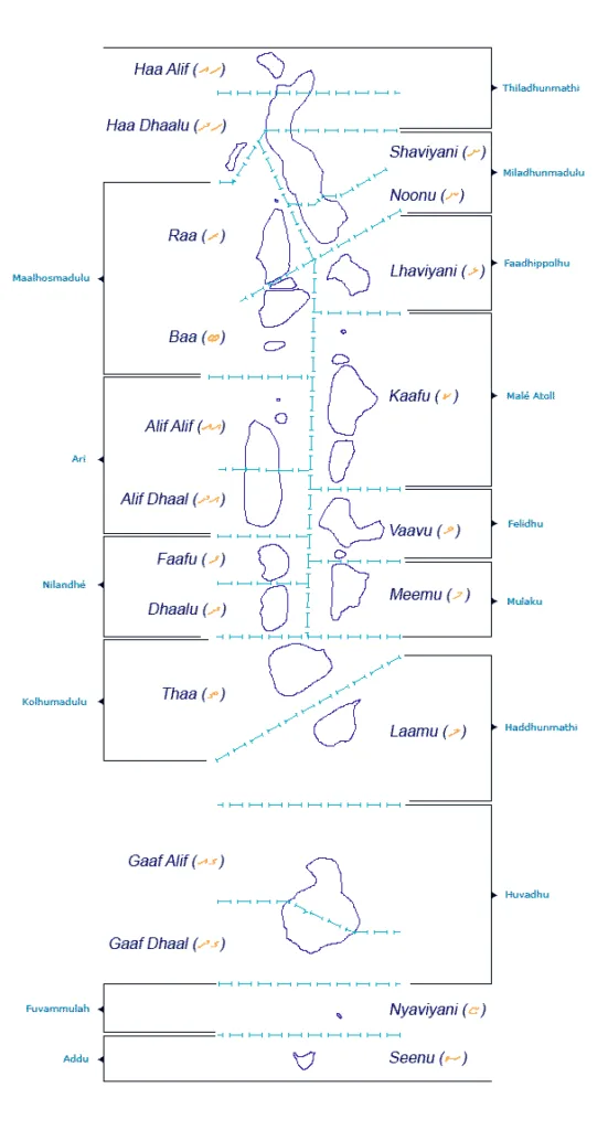 Malediwy atole mapa